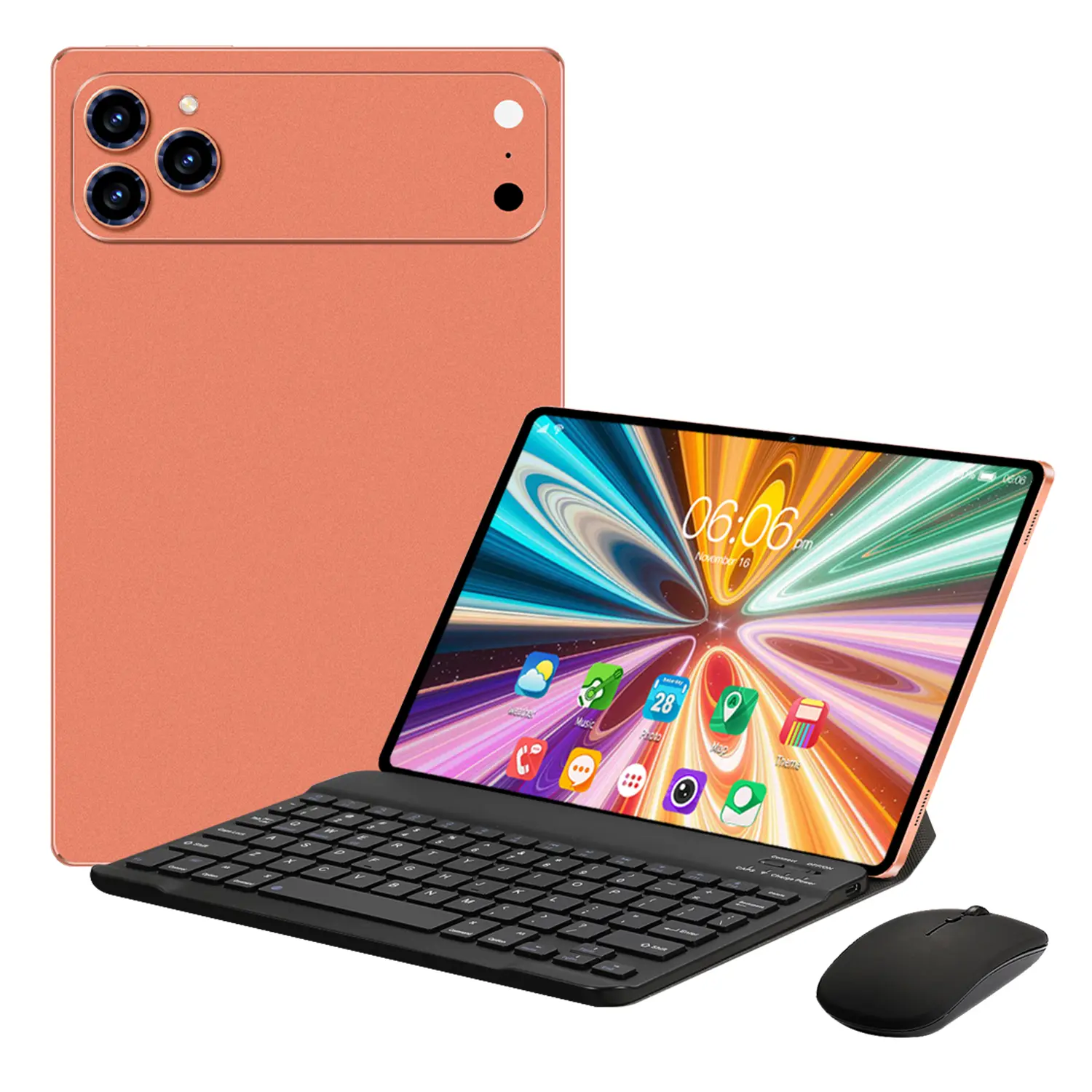 10.1-in Android 14 2-in-1 Tablet with Keyboard, Protective Case, Mouse & Stylus Pen, 8GB RAM, 128GB Storage, 1280×800 IPS HD Display, 6000mAh Battery, Front & Rear Cameras, Wi-Fi Support