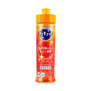 KAO CUCUTI Orange Scent Dish Soap for Fruits Vegetables & Dishes, Gentle & Effective Kitchen Degreaser, 220ml