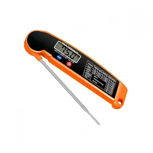 Meat Thermometer Digital – Instant Read Food Thermometer for Grilling, BBQ, Air Fryer, Smoker, Candy Making with Foldable Probe, Kitchen Gadgets, BBQ Essentials, Gift for Dad, Men, Orange