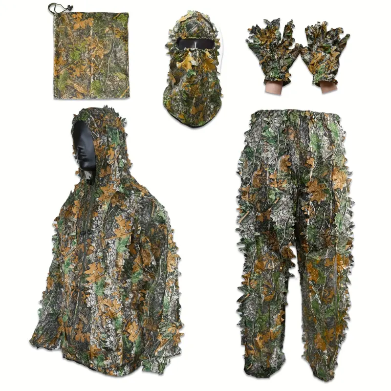 Male Polyester Hooded Lightweight Camouflage Hunting Suit - Hidden, Comfortable Outdoor Hunting Wear