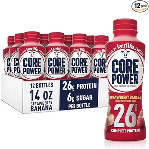 Fairlife Core Power Protein Shake, Strawberry Banana, 26g Bottle, 14oz, 12 Pack