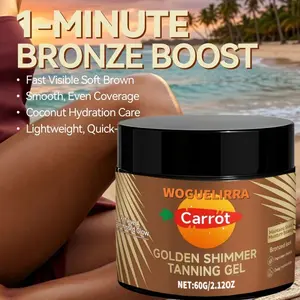 Carrot Gold Flash Gel, Non-Greasy, Waterproof, Carrot & Coconut Oil, Vitamin A&e, Moisturizing, Self-Tanning, Long-Lasting, Odorless