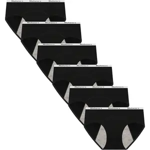 Nalwort Teen Girls Period Underwear Menstrual Period Panties Leak-Proof Cotton Protective Briefs Pack of 6