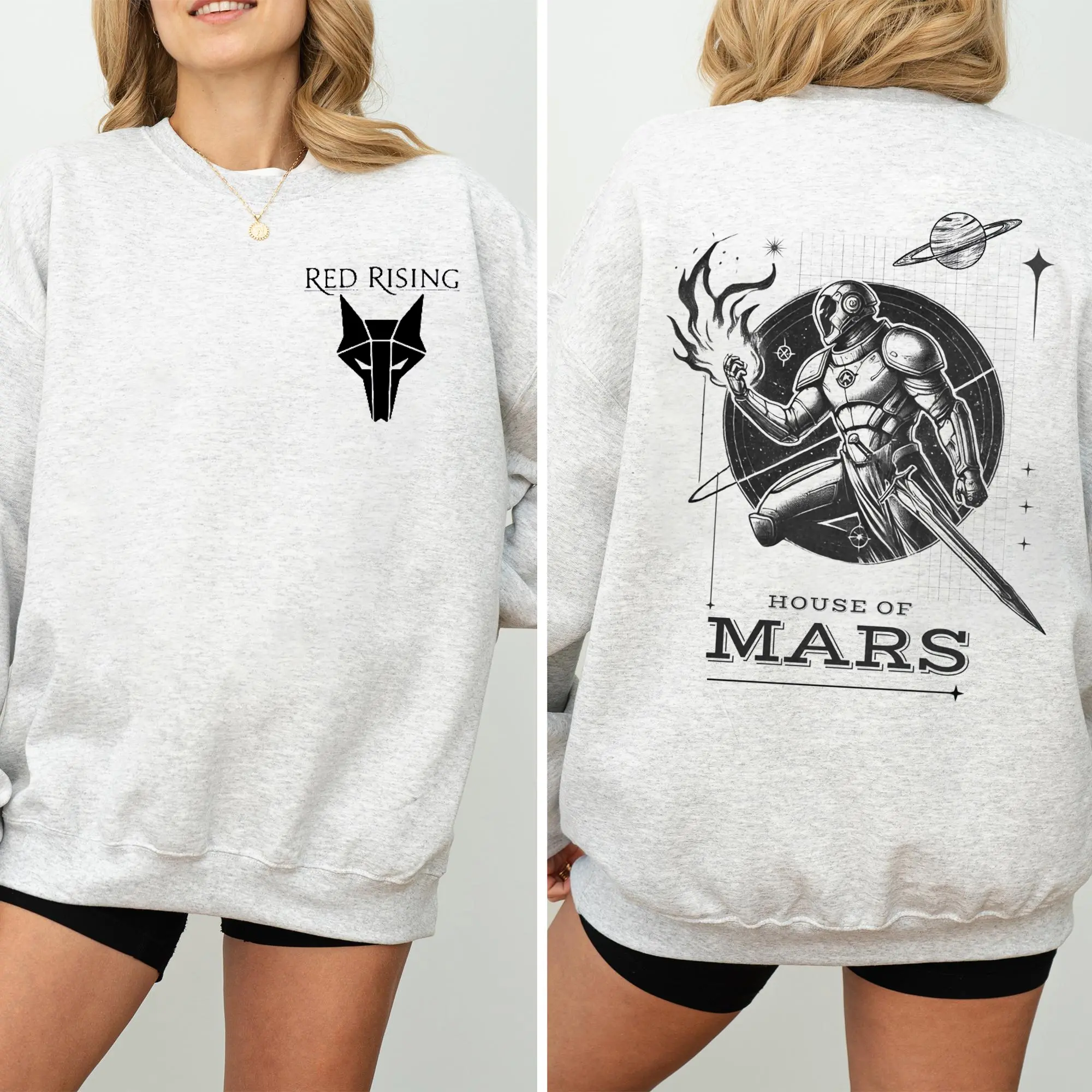 [Made in USA] Red Rising Sweatshirt, Howlers Darrow Sevro Graphic, Sci-Fi BookTok Merch, Unisex Fantasy Apparel