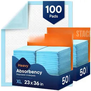 Chucks Pads Disposable [100-Pack] Adult Incontinence Underpads 23"x 36" Large Absorbent Fluff Protective Bed Pads, Toddler Mattress Pads  Dog & Puppy Training Pads