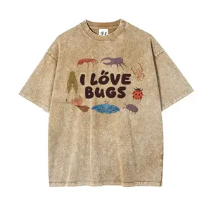 I Love Bugs Insect Lover Shirt S~5XL Oversize Unisex Washed T-Shirt for Women and Men's Unisex Fit Batik Cotton Oversize Streetwear Menswear  Super Soft Pre-Shrunk