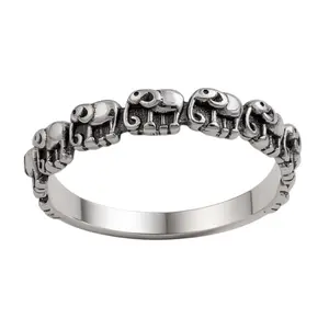 Sterling Silver Elephants Band