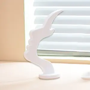 1pc Side Profile Shaped Glasses Holder, Uniquely Curved Eyeglass Frame Stand, a Safe And Artistic Storage Solution That Enhances Desktop Or Nightstand Decor, Practical Minimalist Black Design, Holiday Gift, Christmas Present