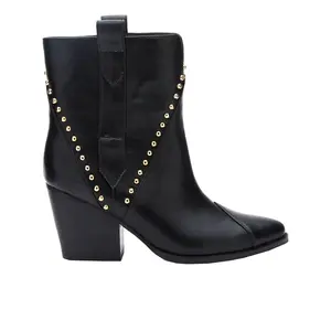 COCONUTS by Matisse Womens Ace Pull On Pointed Toe Casual Boots Ankle Mid Heel 2-3" - Black