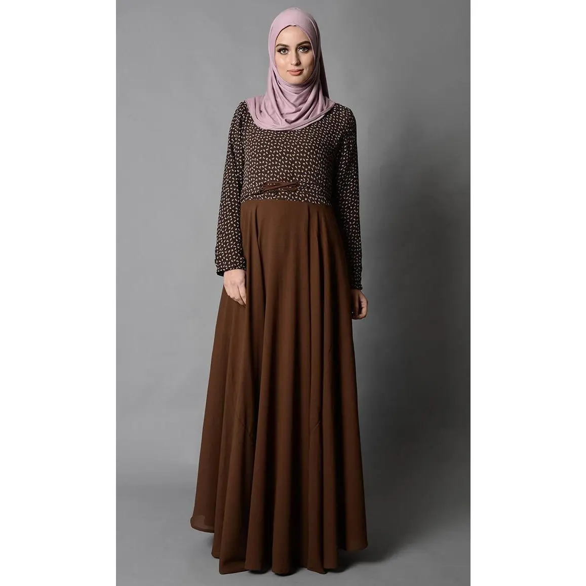 Printed Flared Skirt Turkish Dress