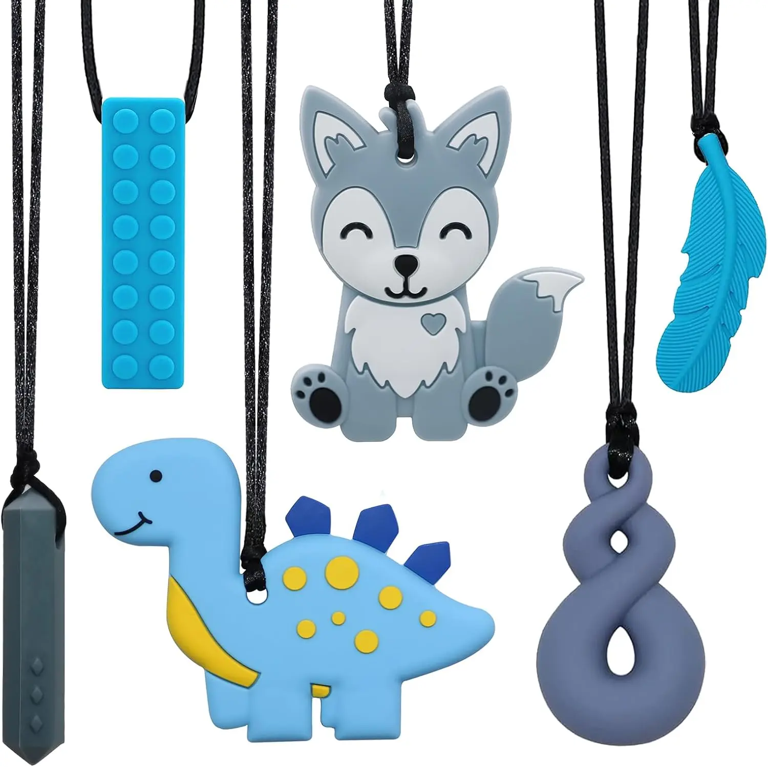 Necklaces for Sensory , Sensory Toys for  with , , SPD, 6 Pack Chewy Necklace for  Fidgeting