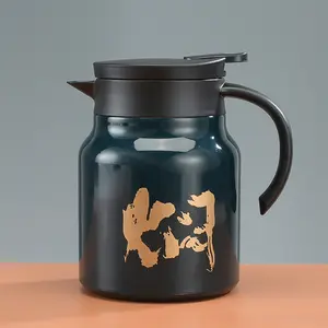 Premium Coffee Carafe, 316 Steamer Pressure Kettle 1000ml/34oz with LED Thermometer Screen, 316 Stainless Steel Leak-Proof Design, Keeps Drinks Hot for 12h / Cold for 24h, Water Bottle Household Coffee Pot, 1000ml Thermo Jug with Handle, for Office, Home