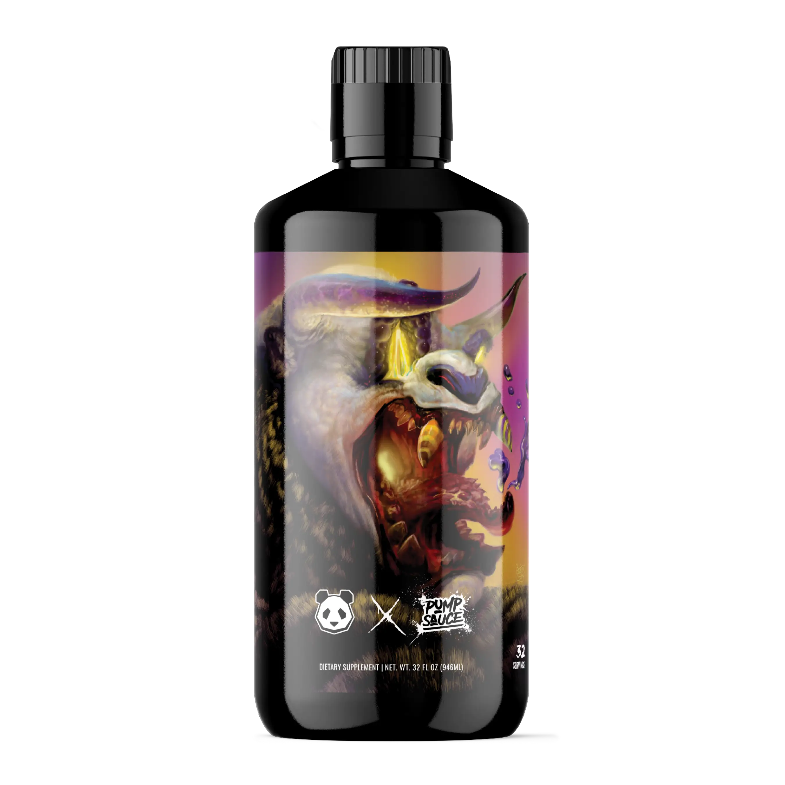 Panda Supps X Pump Sauce Collaboration Liquid Pre Workout - PANDA SAUCE (Grape Lemonade) Energy Supplement