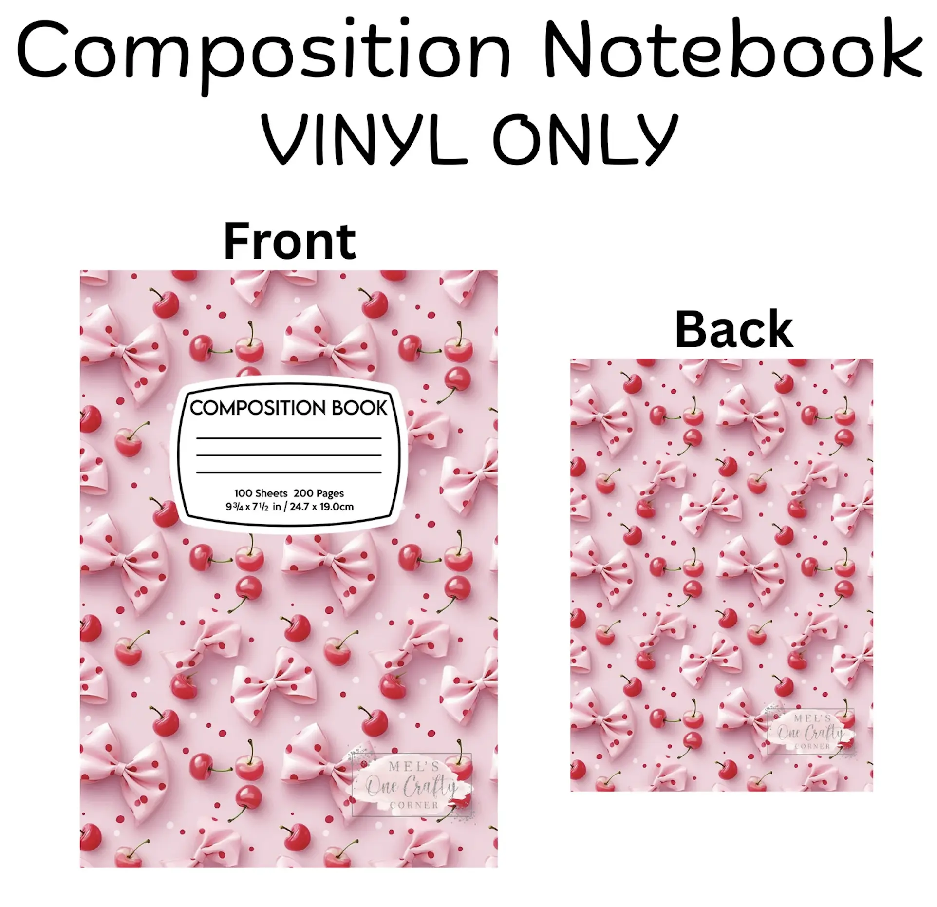 COMPOSITION NOTEBOOK STICKER COVER PAGES, INCLUDES FRONT AND BACK, 7X10 INCHES