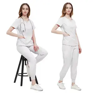 White hospital doctor nurse uniform set. White . Small medium large and extra large