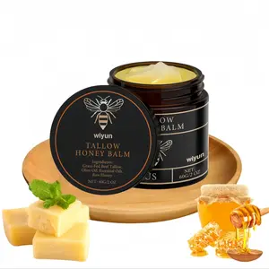 Organic Grass-Fed Beef Tallow Balm with Raw Honey & Olive Oil, Handmade Lightweight All-Natural Moisturizer for Soft Radiant Skin, Deep Hydration, Long-Lasting Retention - Facial, Body Care, TikTokShopSpringGlowUp, SummerVibes