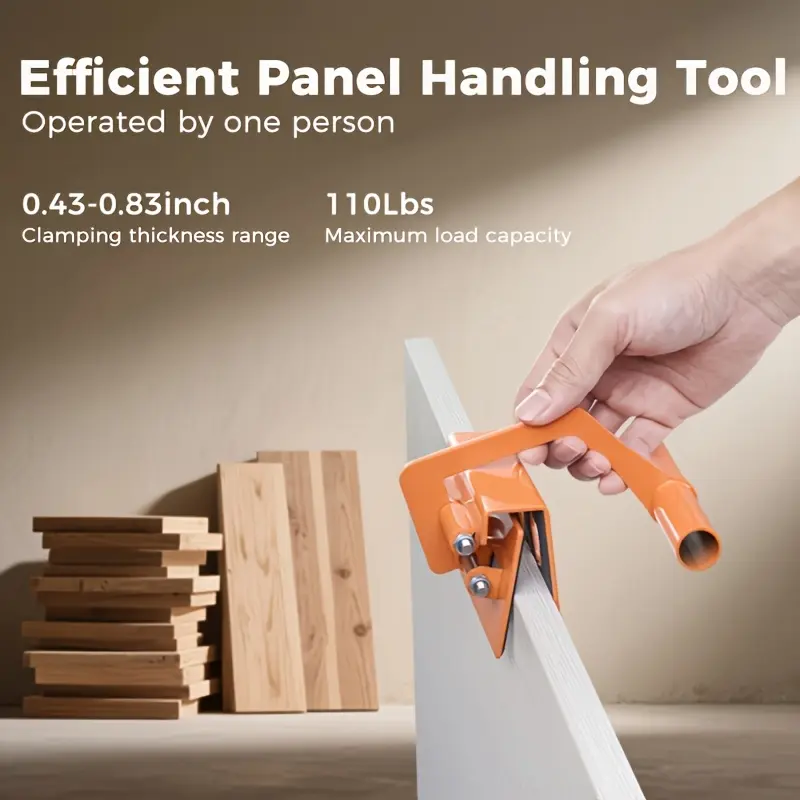 Panel Carrier，Plywood Lifting Tool, Drywall Carrying Tool，Support Up To 110 Lbs - One-Hand Ergonomic Handle, Suitable For Wood,Drywall，Woodworking Tools& Accessories