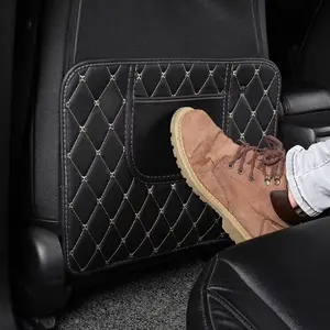 Full-Coverage Car Seat Back Protector, High-Quality Textured Leather Stain Guard, Breathable Lightweight Scratch-Resistant Pad, Home & Commute Vehicle Interior Accessory
