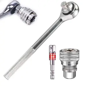 Universal Adjustable Socket Wrench Set (10-19mm), 3/8" Labor-Saving Ratchet Wrench & Power Drill Adapter Kit, Heavy-Duty Chrome Molybdenum Steel Repair Tool for Cars & Home