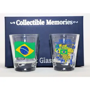 Brazil Souvenir Boxed Shot Glass Set (Set of 2)