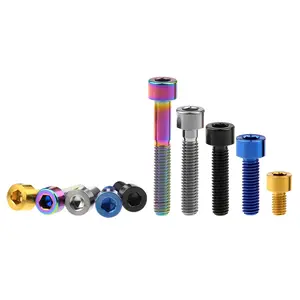 Wanyifa 6Pcs Titanium Bolt M5x16mm Allen Key Square Head Screw for Bicycle Stem Seatpost