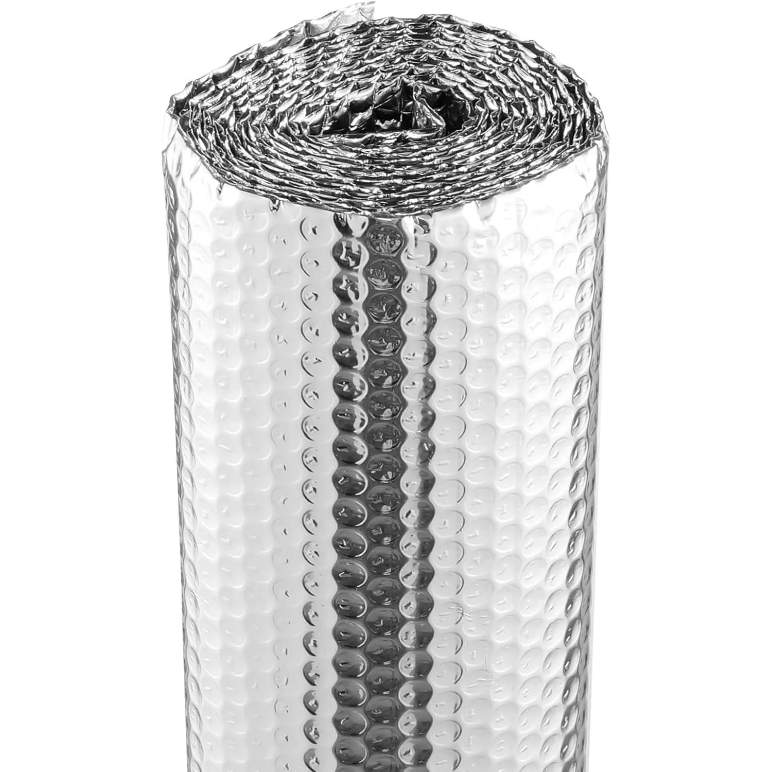 VEVOR Double Reflective Insulation Roll, Air Bubble Film Radiant Barrier, 3.2 mm 48 in x 10 ft, Double-Sided Aluminum Foil Bubble Heat Reflective Shield, Thermal Insulation Roll for Window RV Roof
