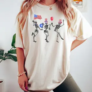 Fourth Of July Shirt, 4th of July Skeleton Dancing Shirt, Funny 4th of July Shirt, Skellies Shirt, American Flag Shirt, USA Shirt