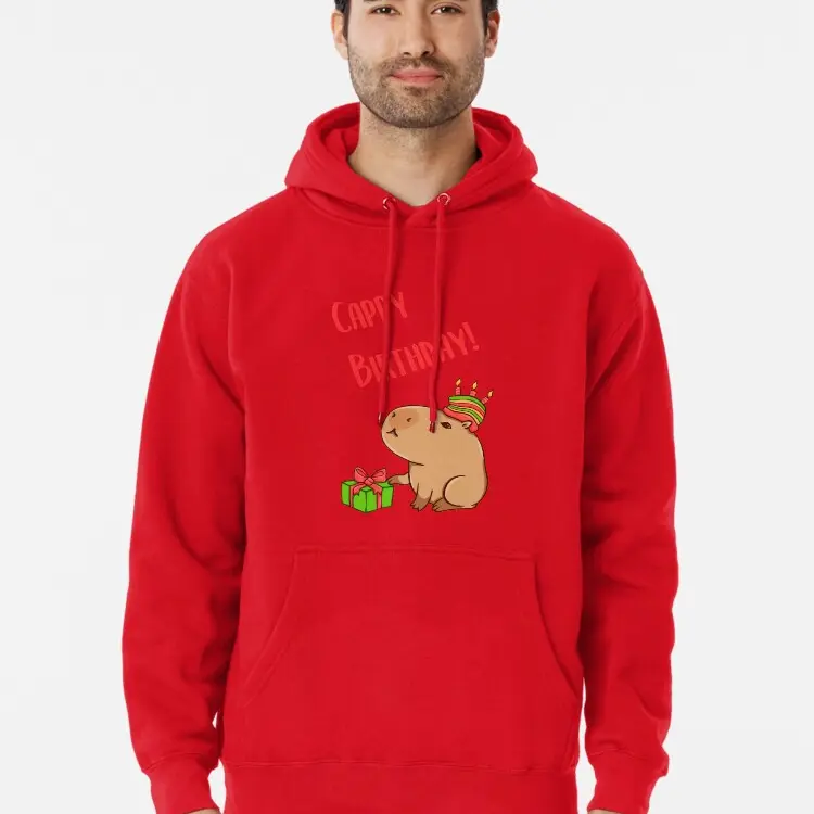 Capy Birthday, Cappy birthday, cute capybara Birthday card Pullover Hoodie Comfy Trendy Hoodie & Sweatshirt.Cuddly Hoodie- Soft & Warm Fall Sweater - Adorable Everyday Look