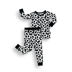 LONG SLEEVE 2 PIECE SETS- Soccer, Kids Soft Bamboo Pajama Set
