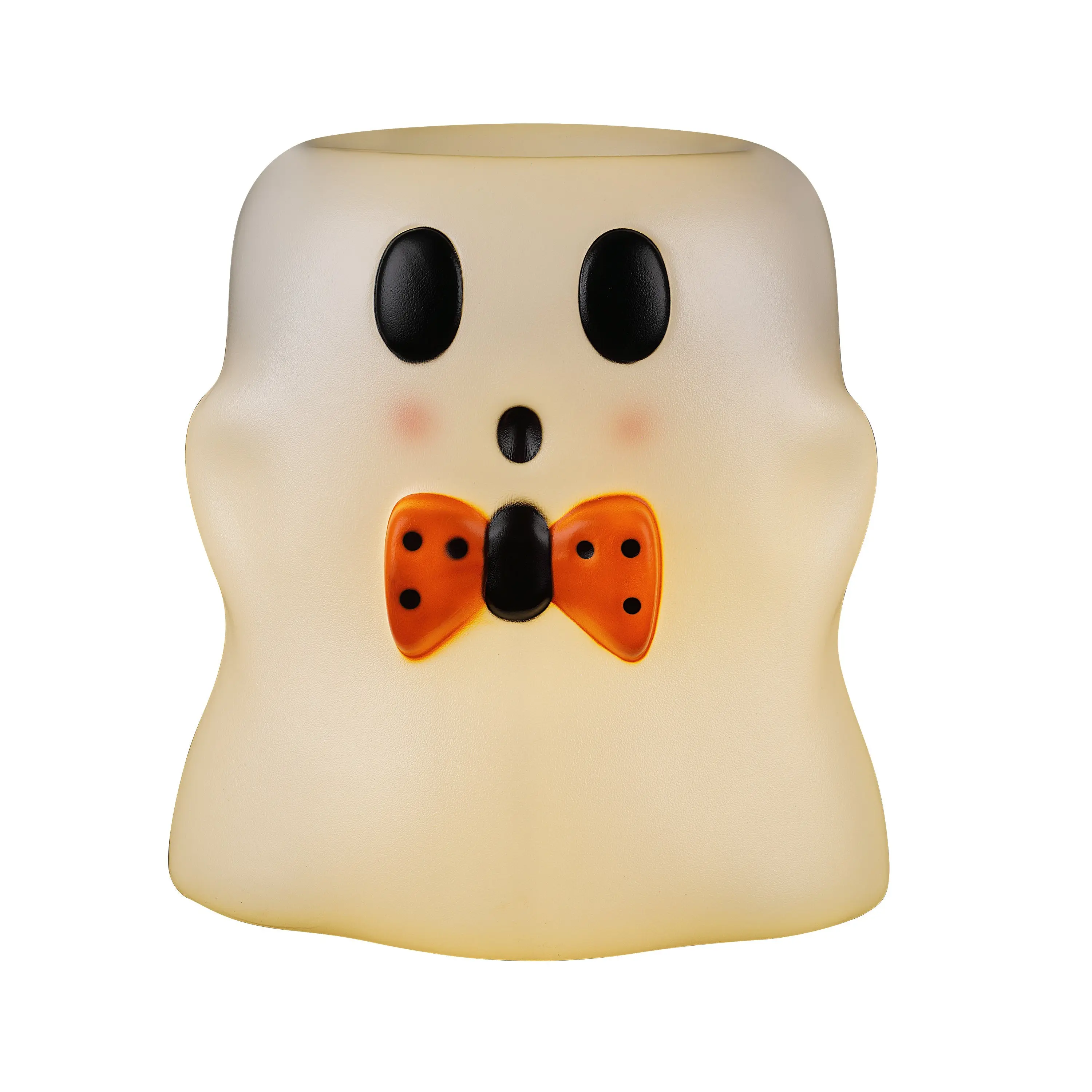 18 in. Halloween Ghost Lit Blow Mold Candy Bowl, Battery-Operated Kids Tableware with Timer