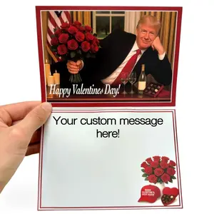 Trump Valentines Card - Funny Card forRepublicans on Valentines Day with Red Rosesand Wine Bottle Design