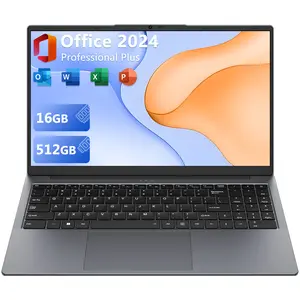 15.6" Laptop 16GB RAM 512GB SSD, Intel Core m3-8100Y Processor up to 3.4GHz, Windows 11 Pro Notebook Computer with FHD Display, HDMI, USB-C, Long-Lasting Battery, MS Office 2024 (Space Gray) for student college deals