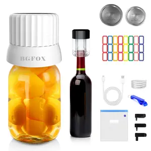 BGFOX Vacuum sealer ​with 7 Free Accessories Kit ,Auto Stop Mason Jar Vacuum Sealer Kit, Portable Vacuum Sealer for Wide & Regular-Mouth Mason Jars, Electric Jar Vacuum Sealer for Food Storage,Canning Supplies,Firm Sealing, Kitchen Gadgets Automatic
