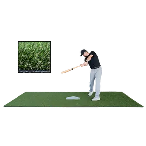 6 x 12 Baseball Hitting Mat – Long Pile Turf (1"–2" Variable), Painted Plate, Urethane-Coated Backing