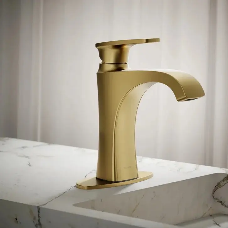 Kohler Tome Single-Handle Bathroom Faucet - Modern Metal Design, Easily Controls Water Flow, Fits Contemporary Bathroom Designs, Available in Brushed Nickel, Chrome, Gold Finishes