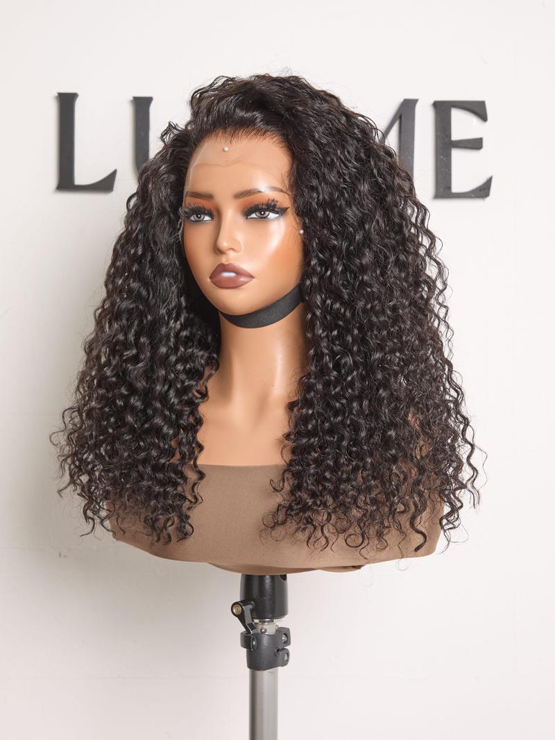Luvme Water Wave 360 Lace Frontal Put On&Go Wig Invisi Strap Snug Fit Pre-Bleached Knots Pre-Pluck Natural Hairline Pre-Cut Lace 100% Human Hair Wig--Small Head Friendly
