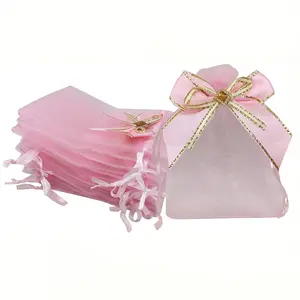 20pcs Sheer Organza Bags 3.9x4.7 Inches, Jewelry Bags, Candy Rose Drawstring Pouches, Wedding Favor Gift Bags, Party Supplies, Perfect for Gifts