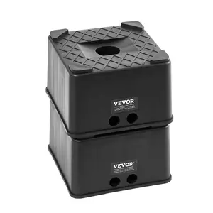 summervibes VEVOR Trailer Jack Blocks, 6 High Heavy Duty RV Leveling Blocks, Each with 6000 lbs Capacity, as RV Jack Stand, Stool, Camper Accessories, for Travel Trailers, 5th Wheels Class A/C Motorhomes, 2 Pcs, 6 Inch, Set Of Two
