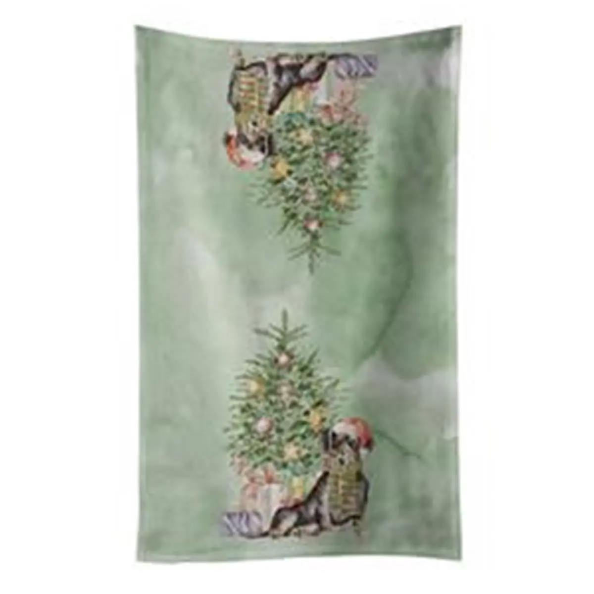 Fluffy Cotton Christmas Dachshund Kitchen Towel - 25x15 in, Black & Tan Artwork, Smooth, Unisex Home Cleaning Cloth, Dachshund Gifts, Machine Wash, Do Not Iron, 25 X 15 In