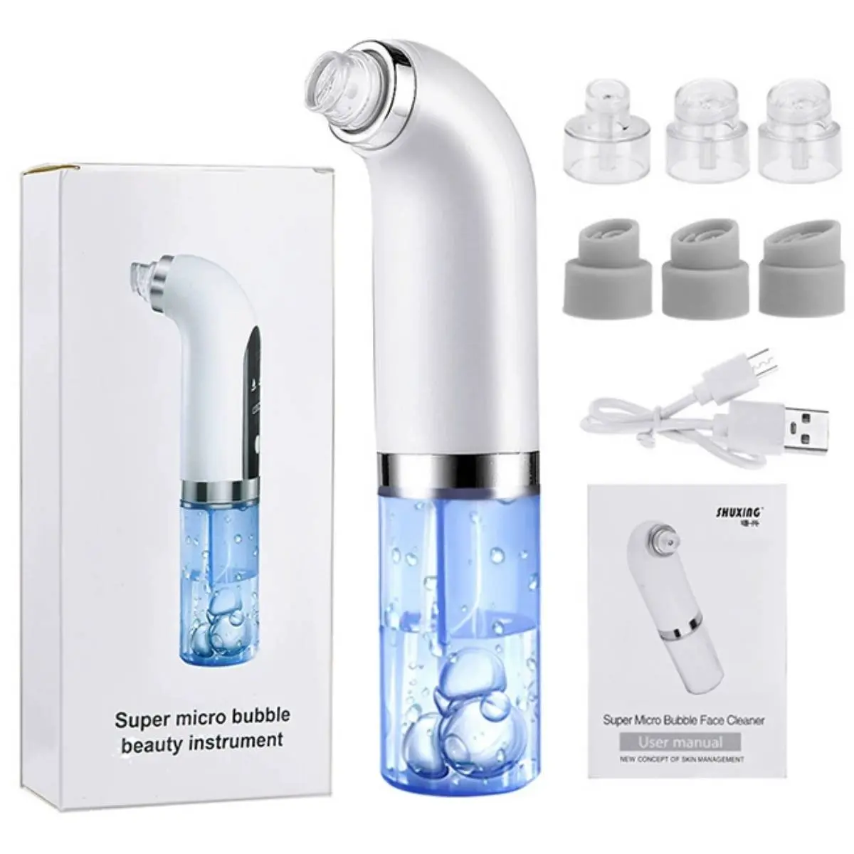 Electric Blackhead Remover, Deep Pore Cleansing Tool, Pore Suction Tool, Suitable for Men & Women, Facial Beauty Device with Cleaning Box Accessories
