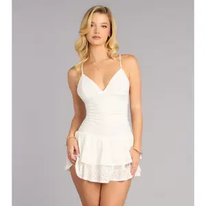 Pretty Little Plans Eyelet Ruffle Romper