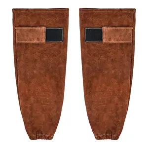 VEVOR Leather Welding Sleeves, Heavy Duty Cowhide Flame Resistant Work Sleeves for Arm Protection, Heat-Resistant Safety Sleeve for Welding, Blacksmithing, Woodworking, Gardening