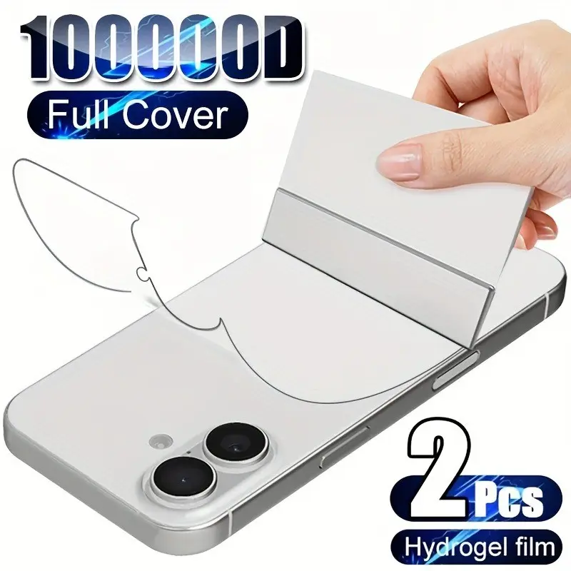2 Pcs Protective Back Hydrogel Film For iPhone 17 16 Pro Max Air 17E 16e 15 14 Plus 13 12 11 Pro Max Full Cover Screen Protection Clear Film HD Stickers Phone Accessories Screen Protectors