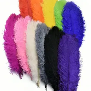 5pcs Pack 20-25cm Colorful Artificial Ostrich Feathers, Craft Supplies, Wedding Decorations, Handmade Accessories, Table Centerpieces