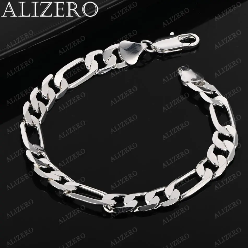 ALIZERO 925 Sterling Silver Bracelet 4/6/8/10/12mm Chain Bracelets For Men Women Fashion Party Fine Jewelry