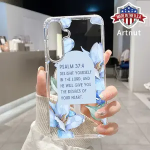 Transparent Magnetic Phone Case Compatible with GalaxyS24 Plus S25 S23 FE S22 Ultra S22+ Bible Flower Harmony Pattern Acrylic Back Non Slip Protective Cover Gift for Girl
