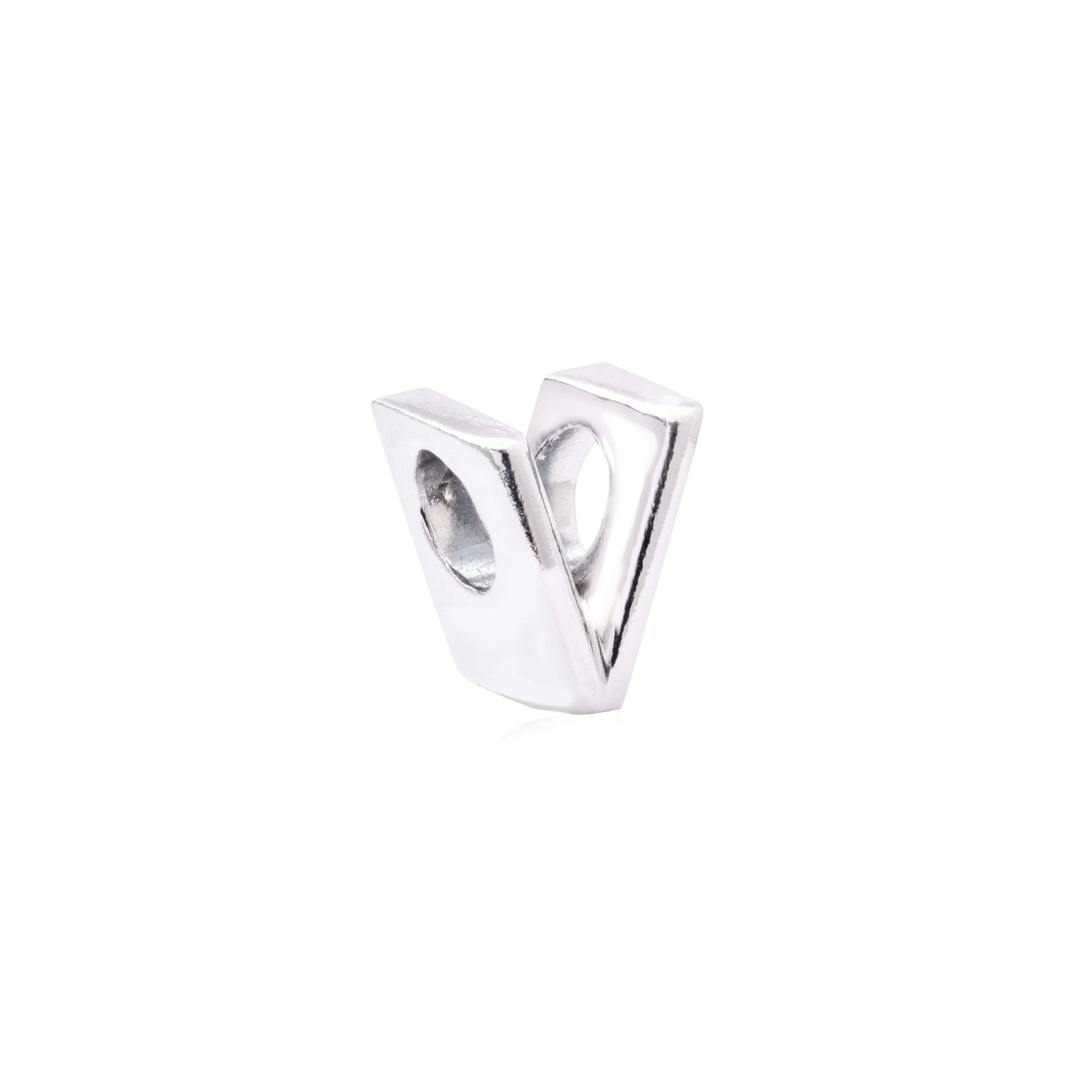 PANDORA Letter V Charm - 797476, 925 Real Silver Alphabet Detail Pendant, Customizable Pendants Jewelry, 925 Real Silver Charms & Pendants