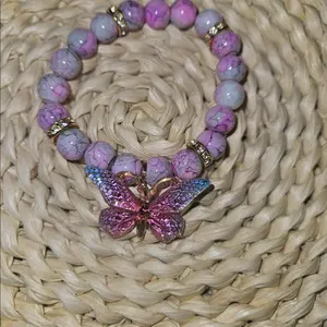 Purple Butterfly Braded Bracelet
