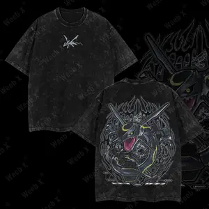 [Weeb X] Pokemon "Rayquaza" Vintage Unisex Oversize Anime Manga Acid Washed Heavyweight Cotton T-shirt, graphic tee,anime lover , outfits men