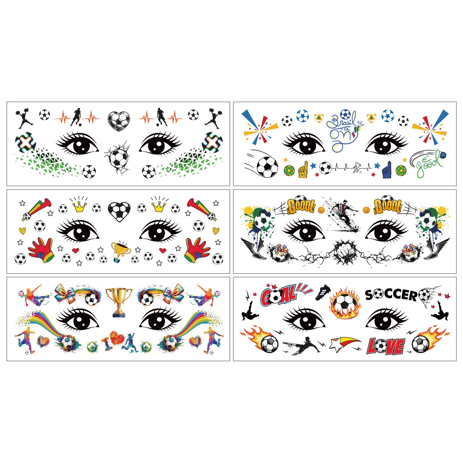 Cross-border supply World Cup football tattoo stickers, temporary face tattoo stickers for fans and cheerleaders to support the event